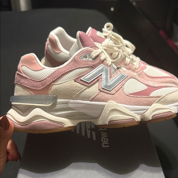 Women's Pink and Cream New Balance Sneakers - Picture 2 of 5
